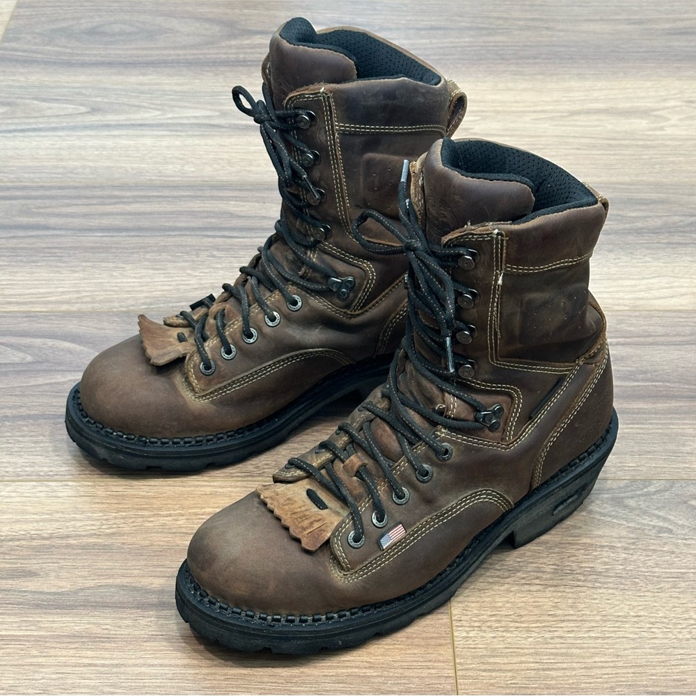 Georgia Boot USA Logger Waterproof Work Boot in Brown Size Men’s 11.5